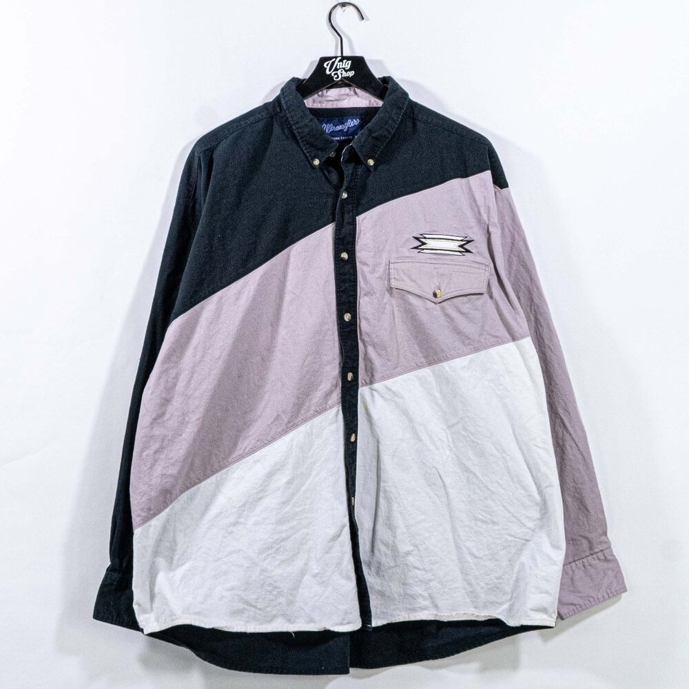 Wrangler Color Block Western Shirt XXL Cowboy Streetwear - Picture 1 of 8